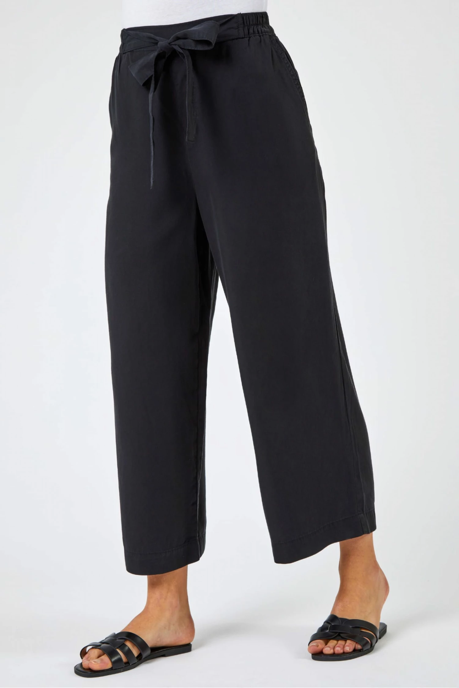 Roman Black Tie Waist Culottes 3 Roman Black Tie Waist Culottes