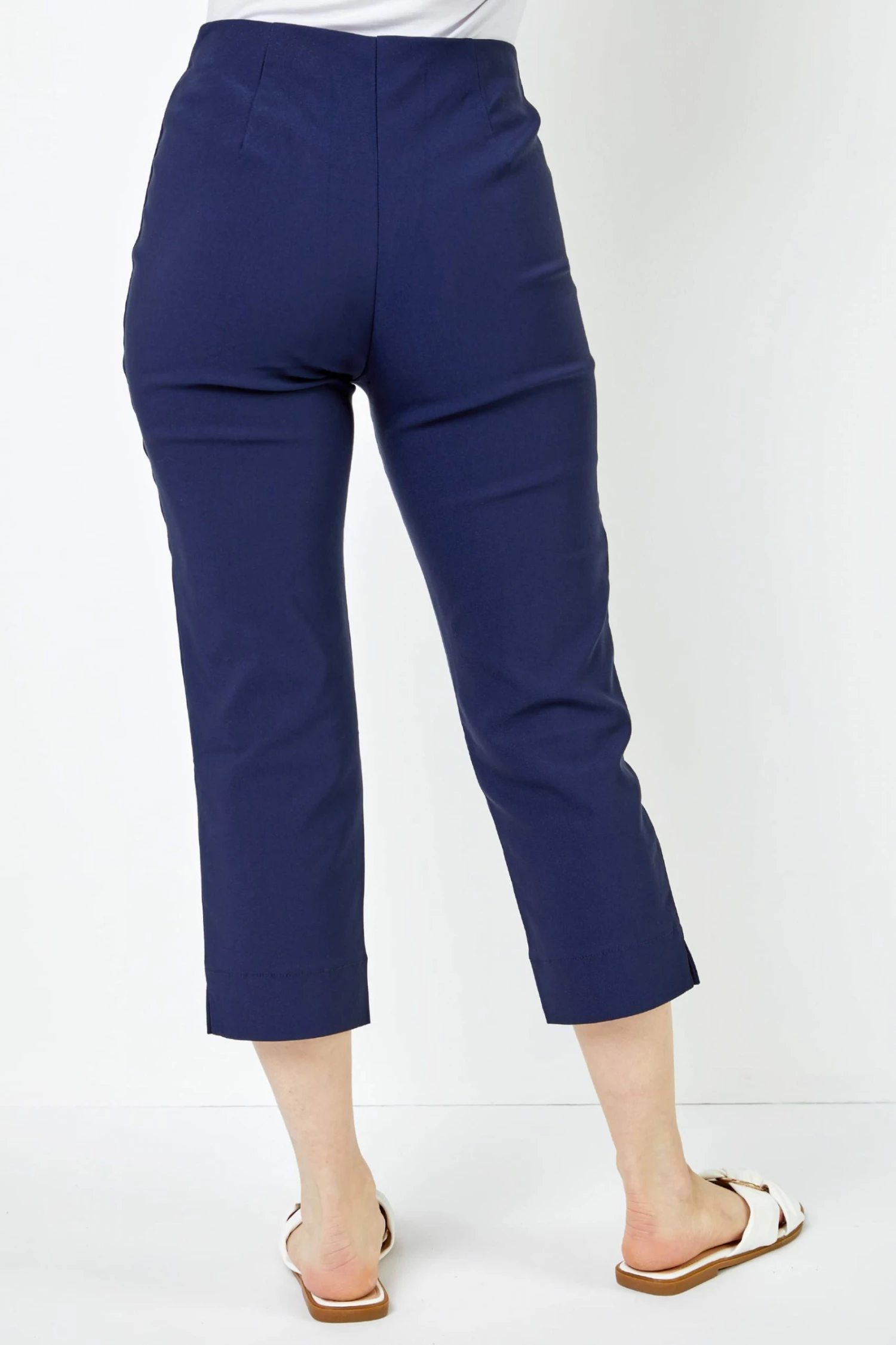 Roman Blue Petite Cropped Stretch Trousers 4 Roman Blue Petite Cropped Stretch Trousers - Image 2