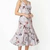 Roman Grey V Neck Floral Skater Dress 1 Roman Grey V Neck Floral Skater Dress -Roman Sales Shop unnamed file 1045