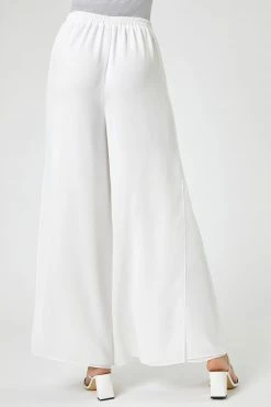 Roman White Wide Leg Side Split Trousers 9 Roman White Wide Leg Side Split Trousers -Roman Sales Shop unnamed file 10459