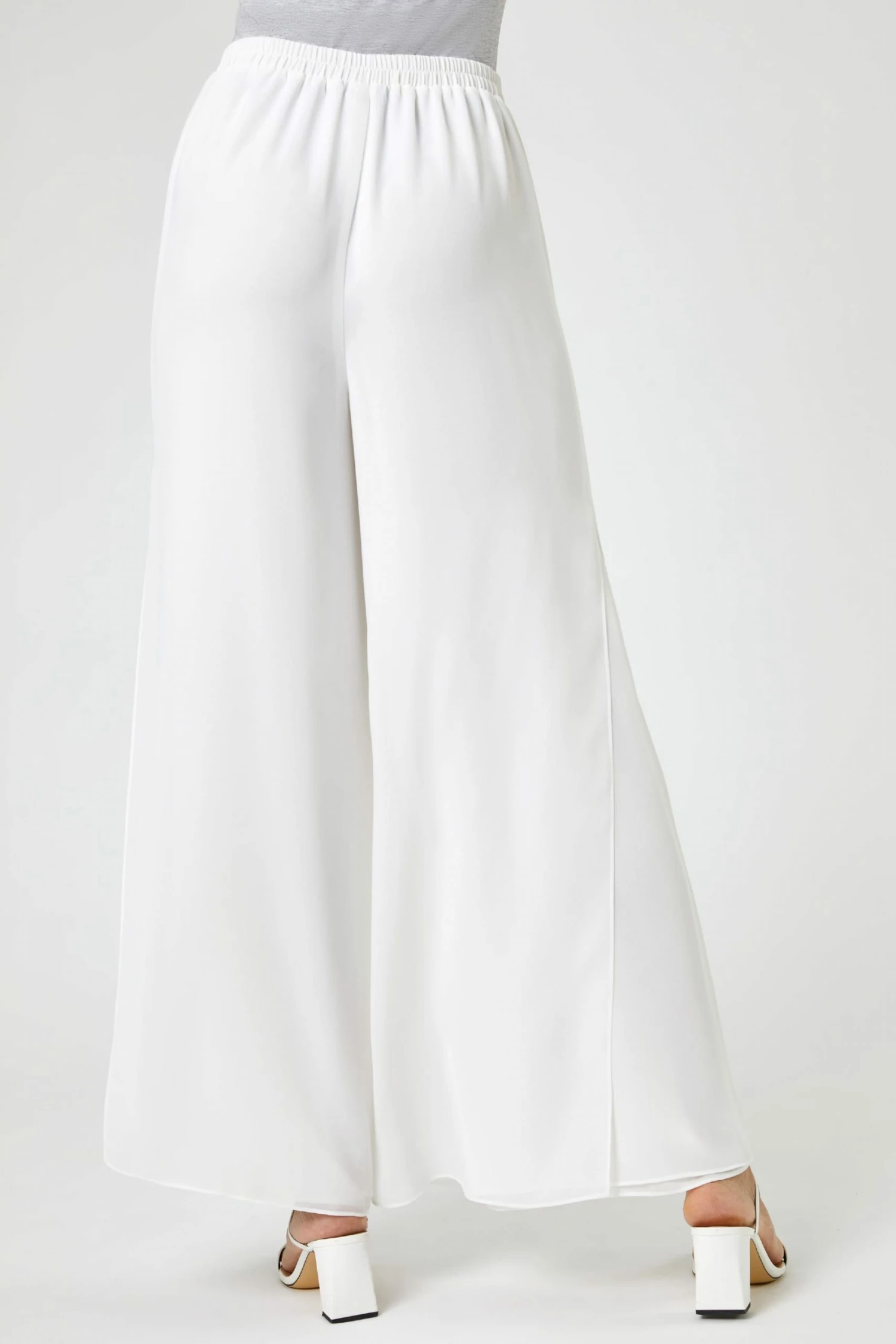 Roman White Wide Leg Side Split Trousers 4 Roman White Wide Leg Side Split Trousers - Image 2