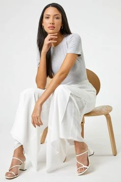 Roman White Wide Leg Side Split Trousers 10 Roman White Wide Leg Side Split Trousers -Roman Sales Shop unnamed file 10460