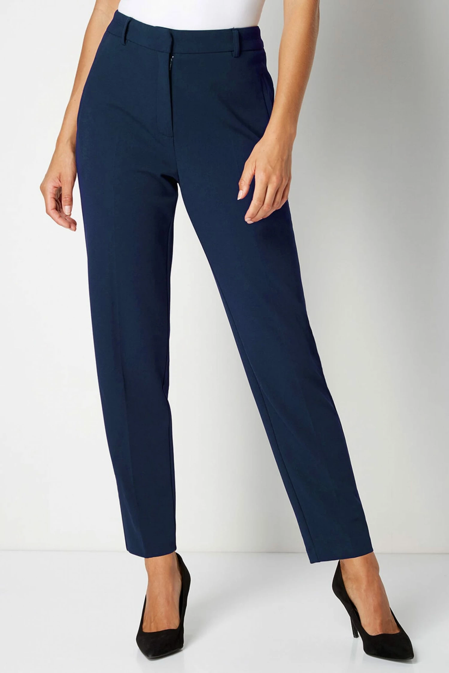 Roman Blue Straight Leg Tapered Trouser 3 Roman Blue Straight Leg Tapered Trouser