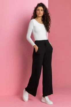 Roman Black Wide Leg Jersey Trousers -Roman Sales Shop unnamed file 10474