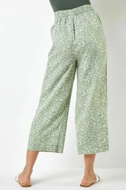 Roman Green Ditsy Floral Print Waist Tie Culottes 9 Roman Green Ditsy Floral Print Waist Tie Culottes -Roman Sales Shop unnamed file 10477