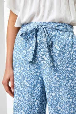 Roman Blue Ditsy Floral Print Waist Tie Culottes 10 Roman Blue Ditsy Floral Print Waist Tie Culottes -Roman Sales Shop unnamed file 10498