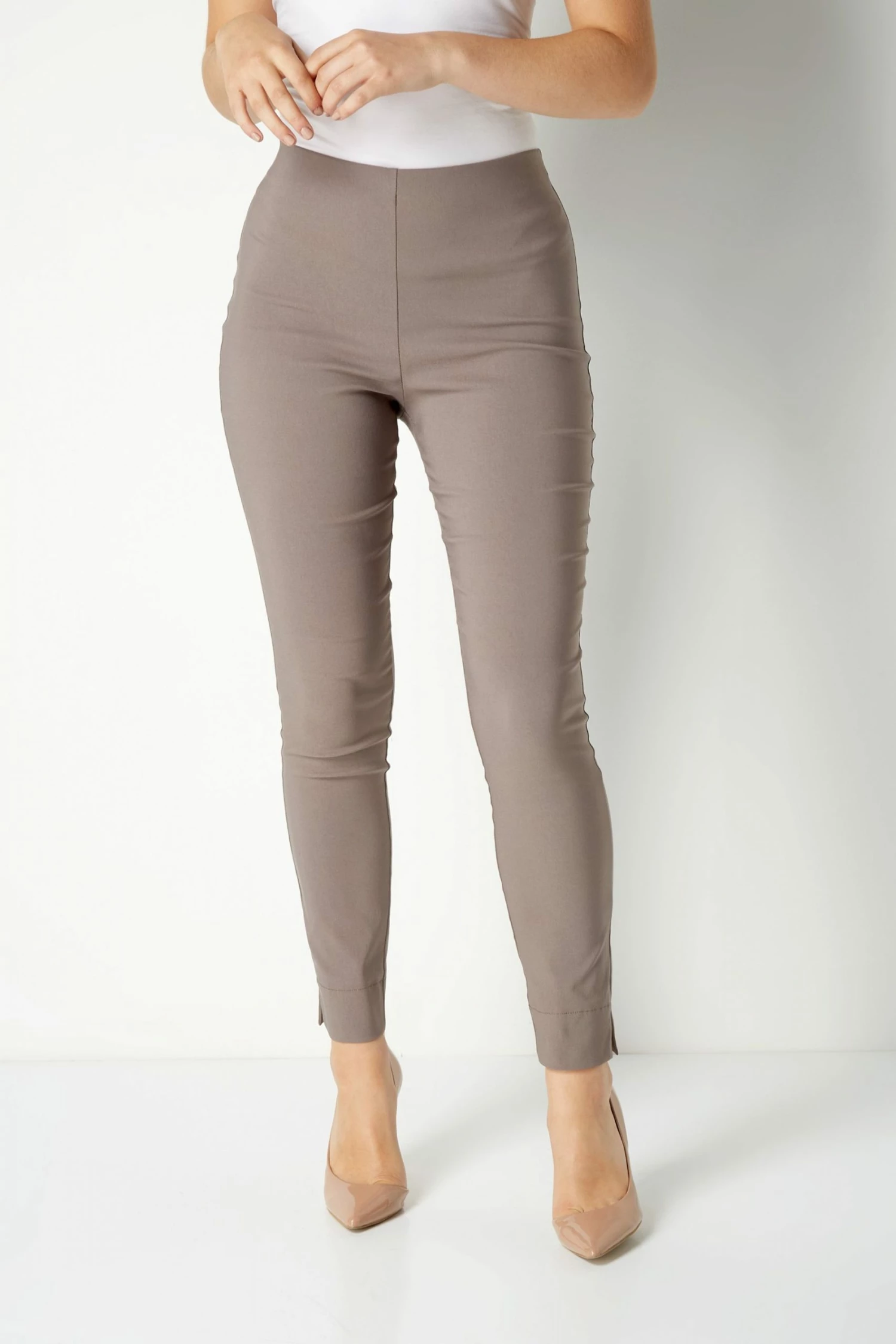 Roman Light Brown Full Length Stretch Trousers 3 Roman Light Brown Full Length Stretch Trousers