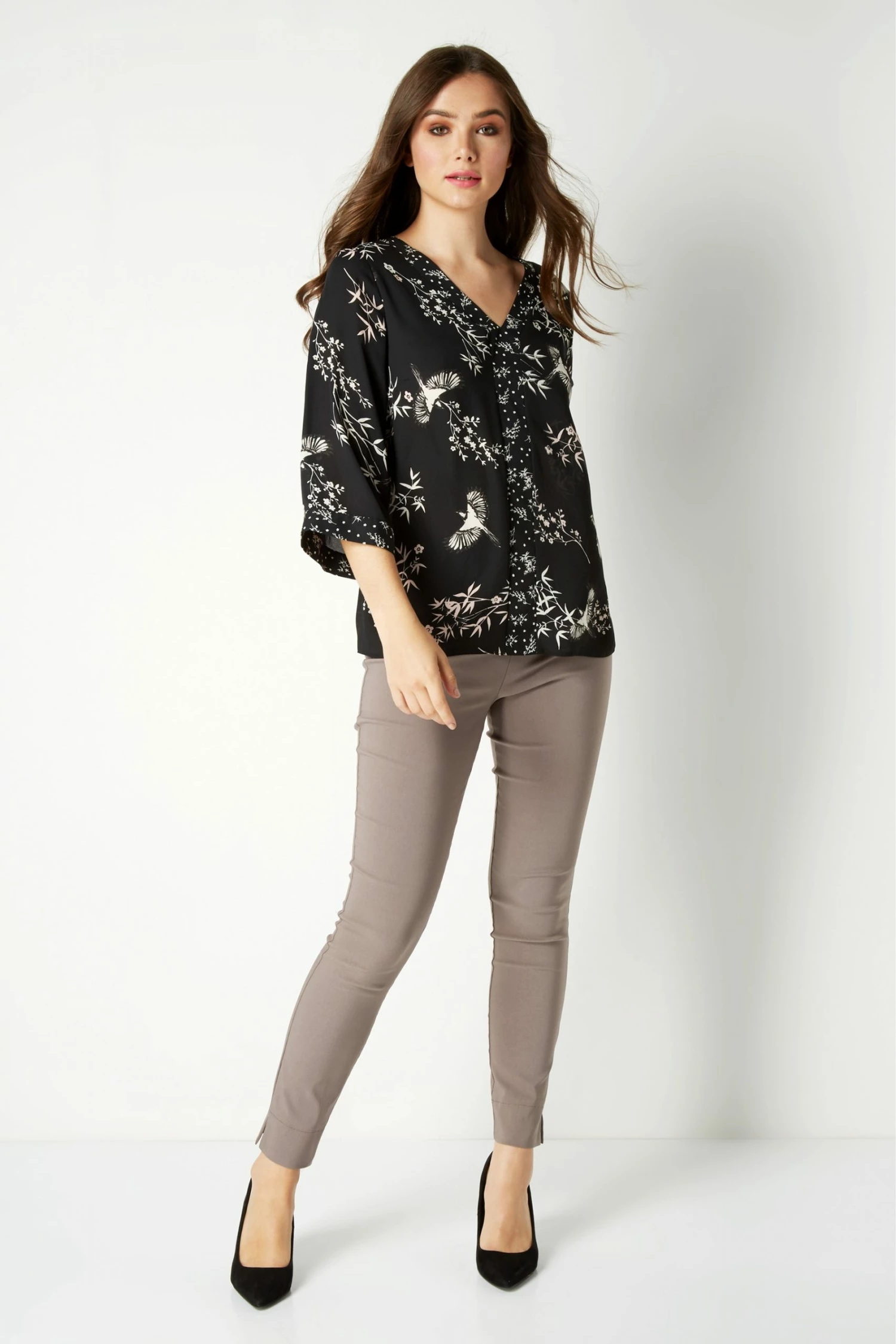 Roman Light Brown Full Length Stretch Trousers 5 Roman Light Brown Full Length Stretch Trousers - Image 3