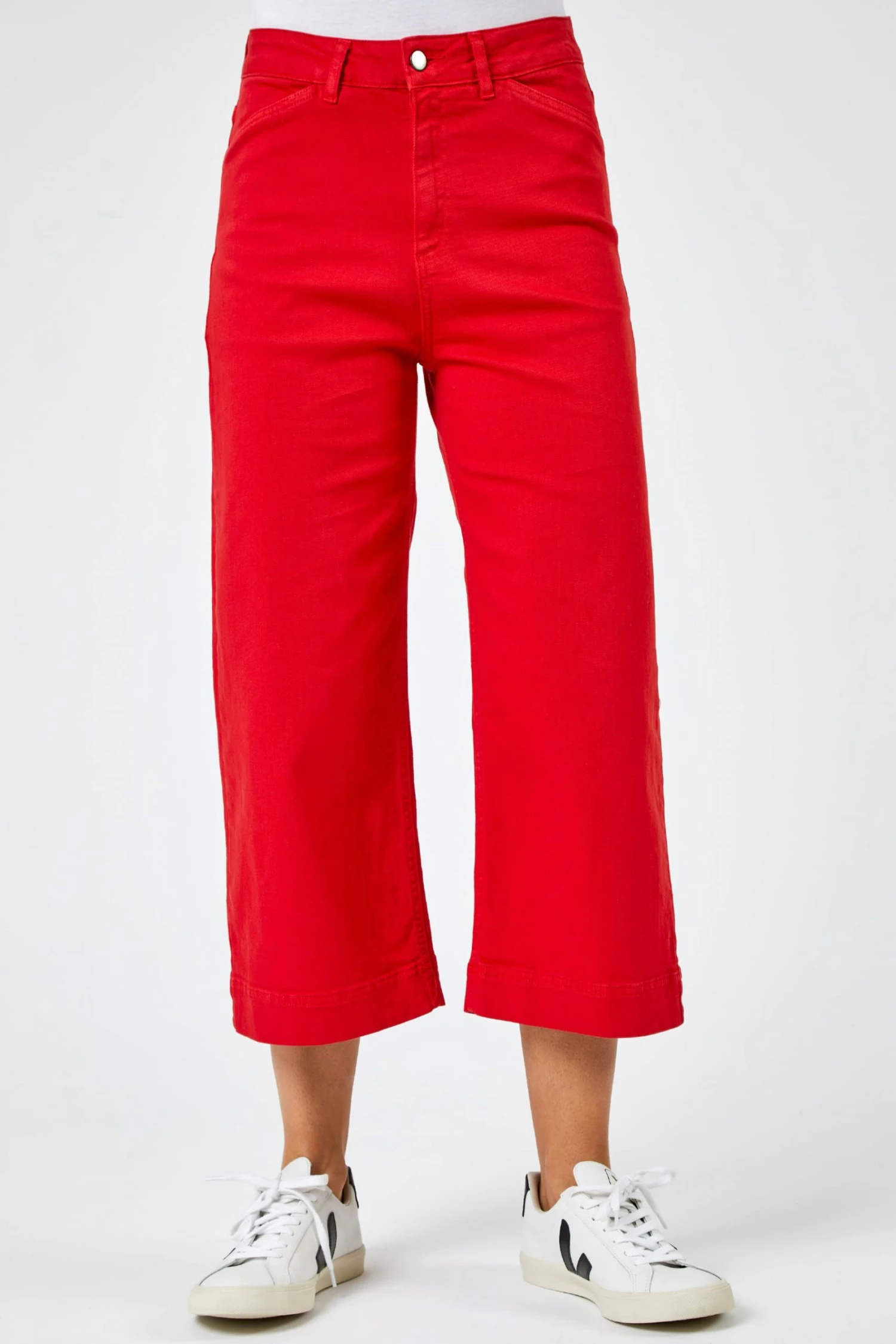 Roman Red Denim Stretch Wide Leg Culottes 5 Roman Red Denim Stretch Wide Leg Culottes - Image 3
