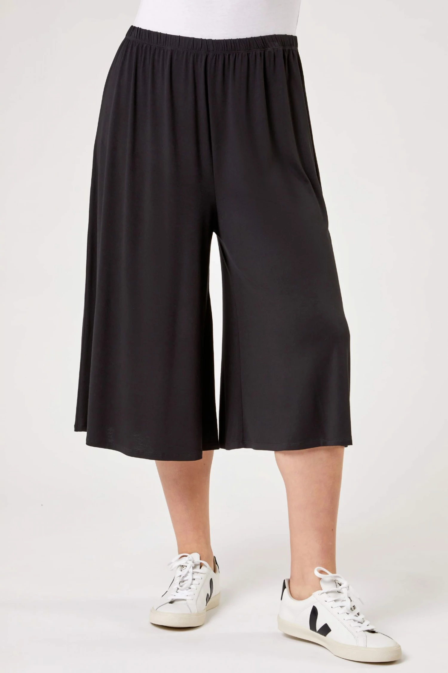Roman Black Curve Plain Culotte Trousers 3 Roman Black Curve Plain Culotte Trousers