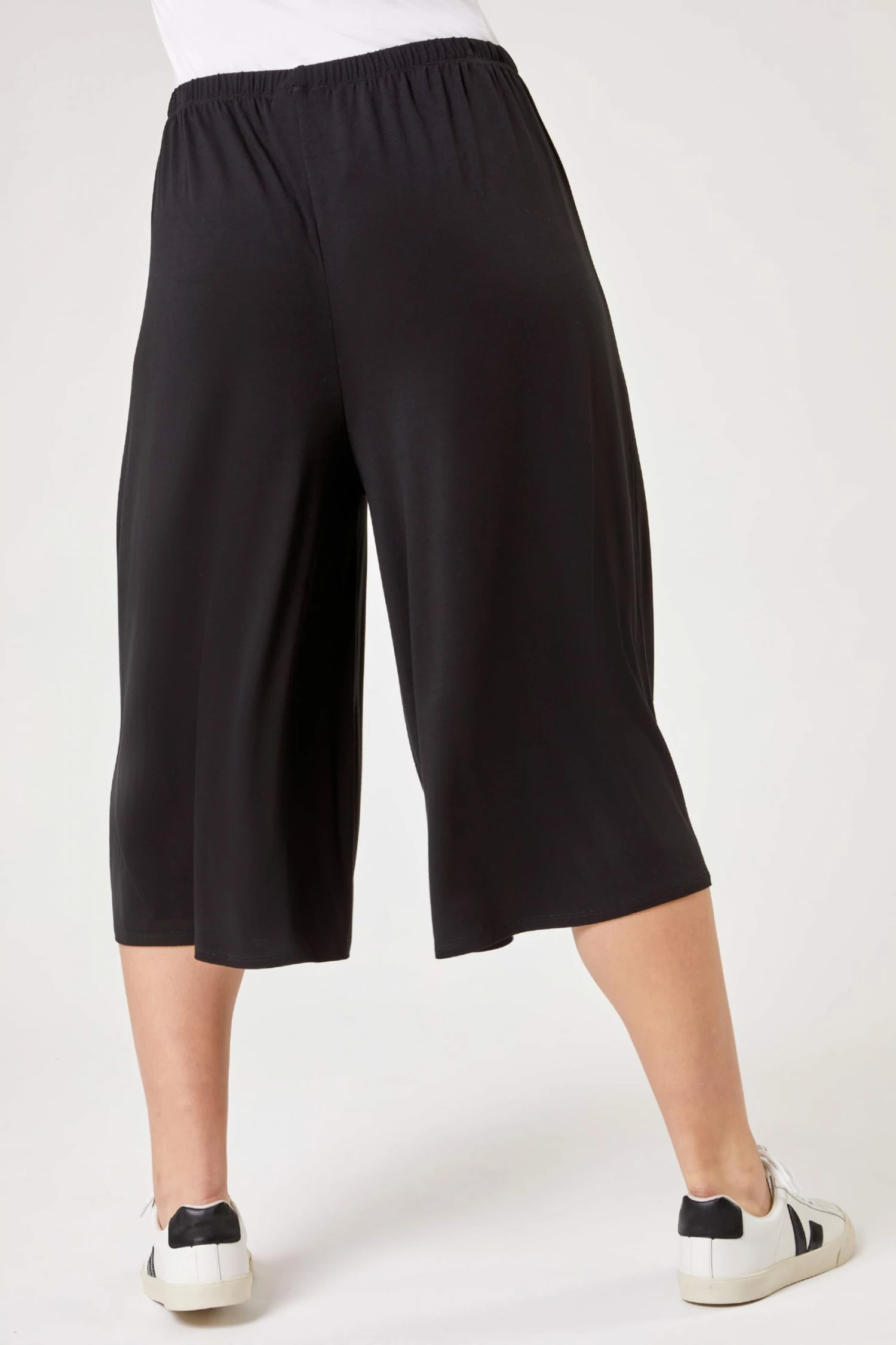 Roman Black Curve Plain Culotte Trousers 4 Roman Black Curve Plain Culotte Trousers - Image 2