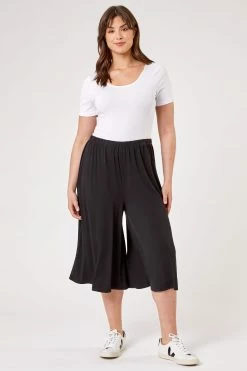 Roman Black Curve Plain Culotte Trousers 9 Roman Black Curve Plain Culotte Trousers -Roman Sales Shop unnamed file 10545