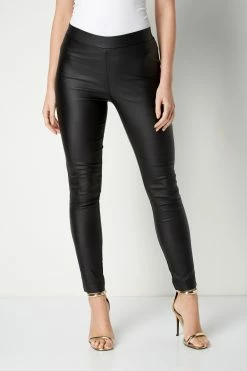 Roman Black Originals Faux Leather Pull On Trousers