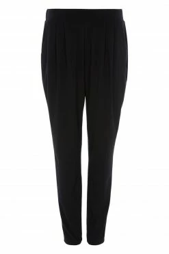 Roman Black Jersey Stretch Harem Trousers
