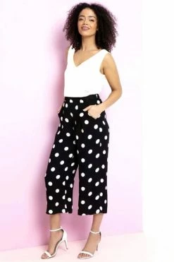 Roman Black Polka Dot Culotte Trousers 11 Roman Black Polka Dot Culotte Trousers -Roman Sales Shop unnamed file 10567