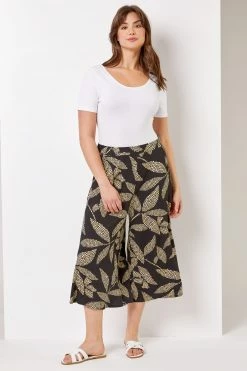 Roman Black Curve Spot Leaf Culotte Trousers 9 Roman Black Curve Spot Leaf Culotte Trousers -Roman Sales Shop unnamed file 10570