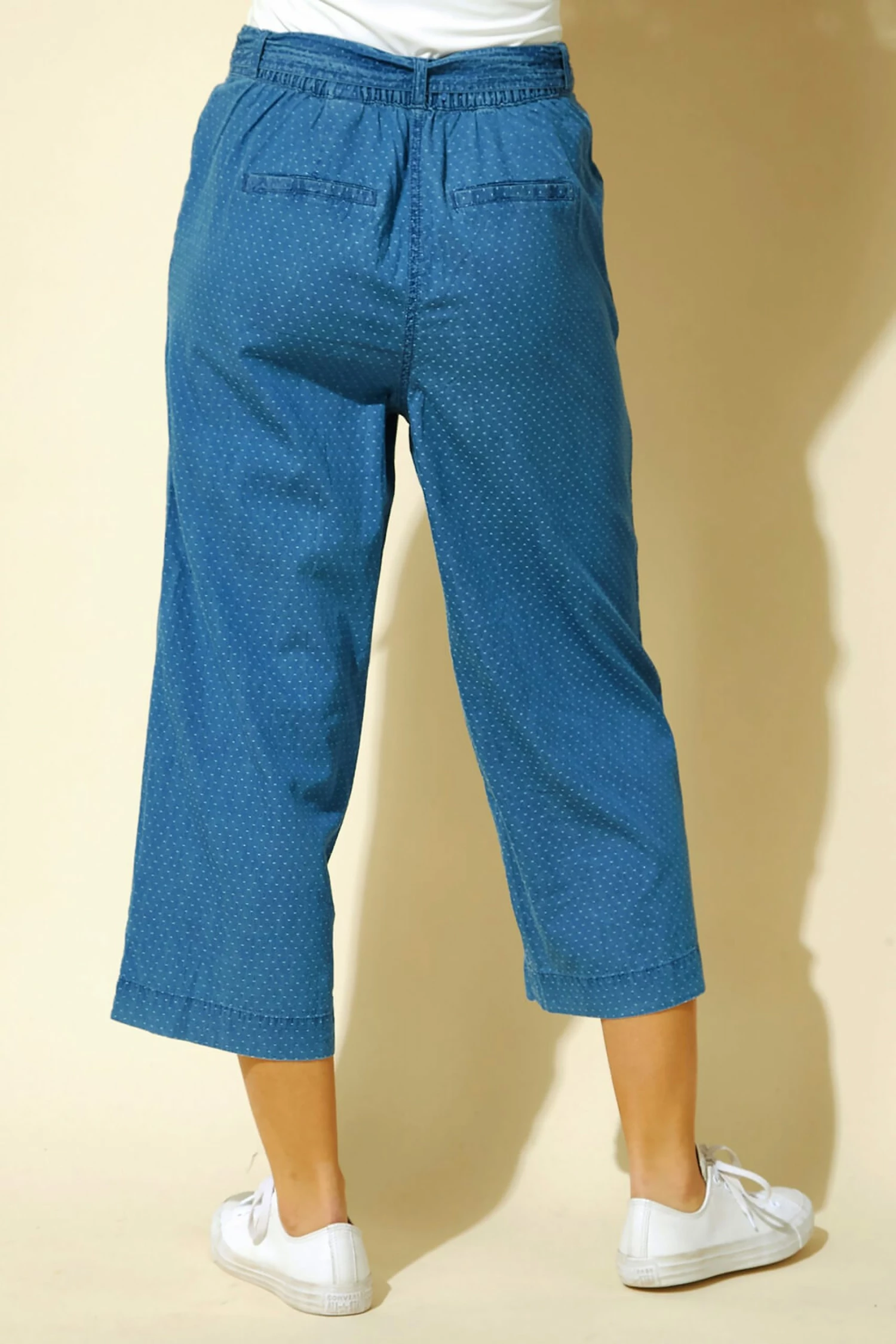 Roman Blue Spot Print Belted Culottes 4 Roman Blue Spot Print Belted Culottes - Image 2