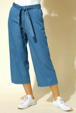 Roman Blue Spot Print Belted Culottes 7 Roman Blue Spot Print Belted Culottes - Image 5