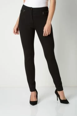 Roman Black Originals Zip Detail Ponte Trousers