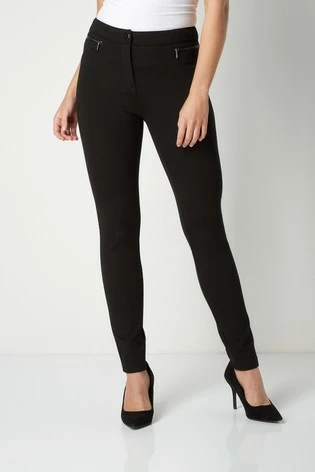 Roman Black Originals Zip Detail Ponte Trousers 7 Roman Black Originals Zip Detail Ponte Trousers - Image 5