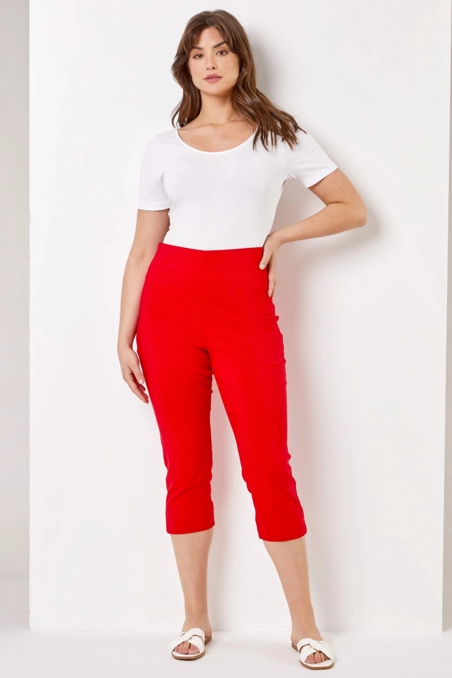 Roman Red Curve Cropped Stretch Trouser 5 Roman Red Curve Cropped Stretch Trouser - Image 3