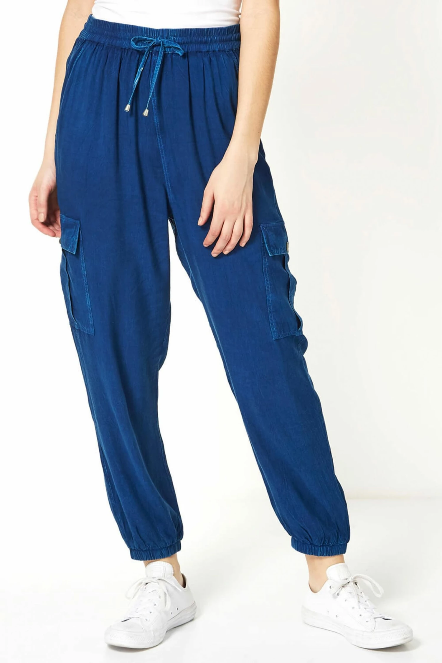 Roman Blue Drawstring Cargo Trousers 3 Roman Blue Drawstring Cargo Trousers