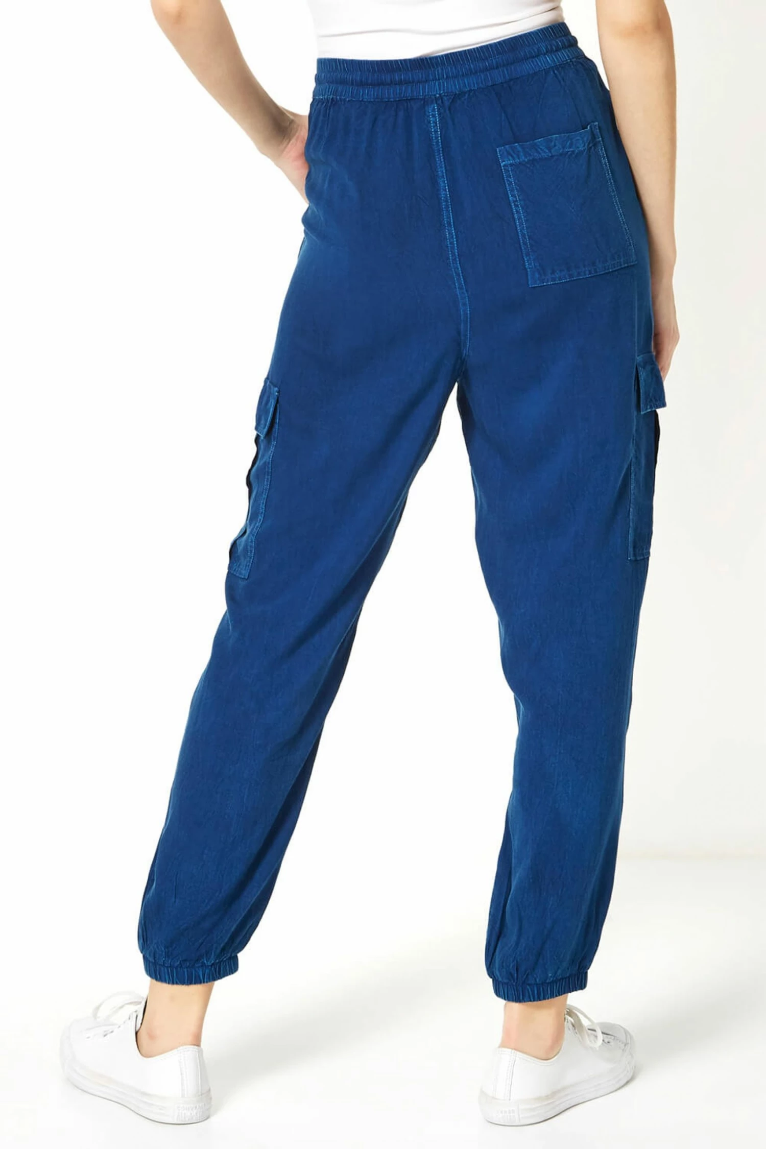 Roman Blue Drawstring Cargo Trousers 4 Roman Blue Drawstring Cargo Trousers - Image 2