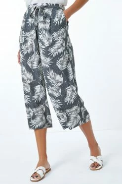 Roman Grey Leaf Print Culotte Trouser -Roman Sales Shop unnamed file 10642