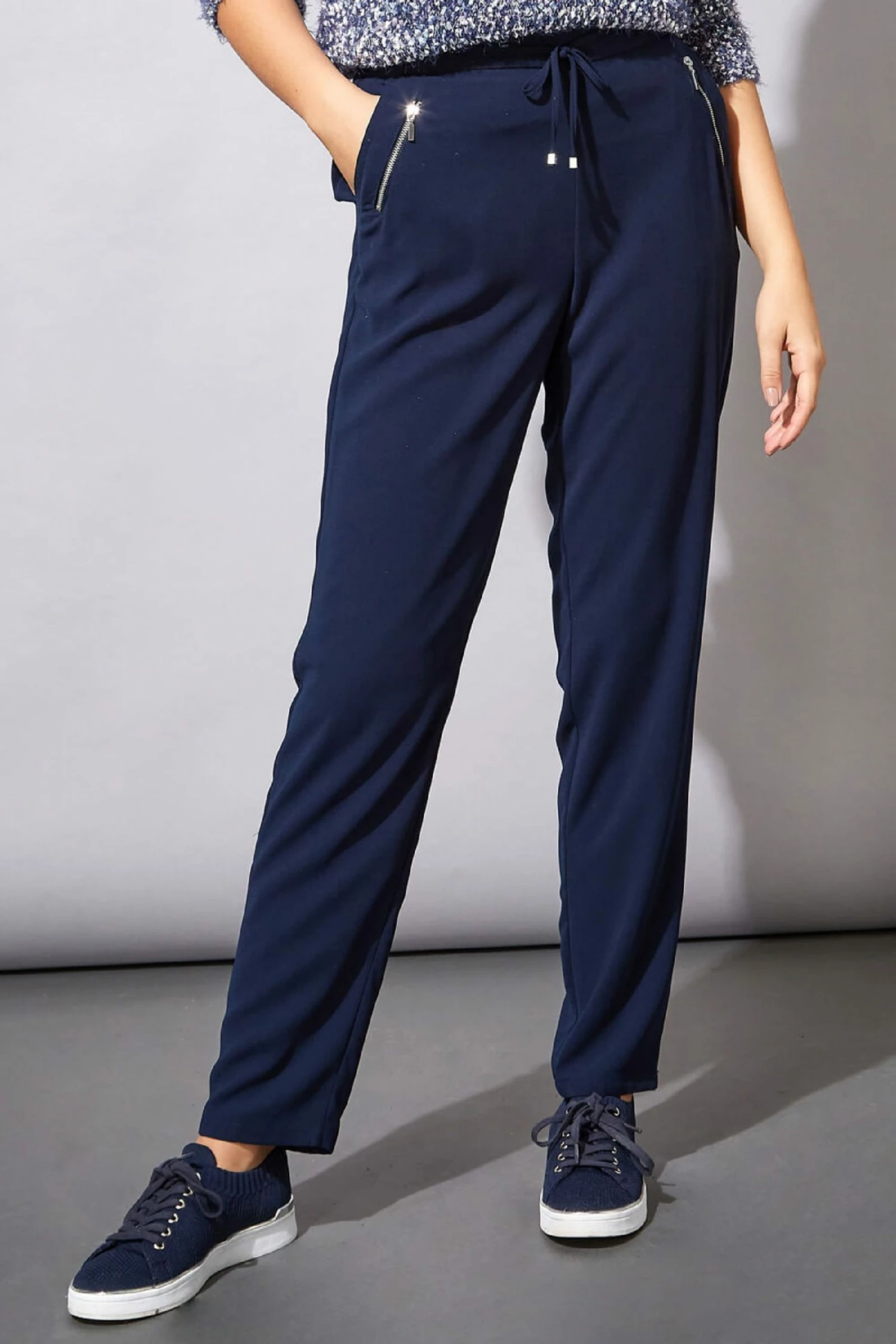 Roman Blue 31” Tie Front Jogger 3 Roman Blue 31” Tie Front Jogger