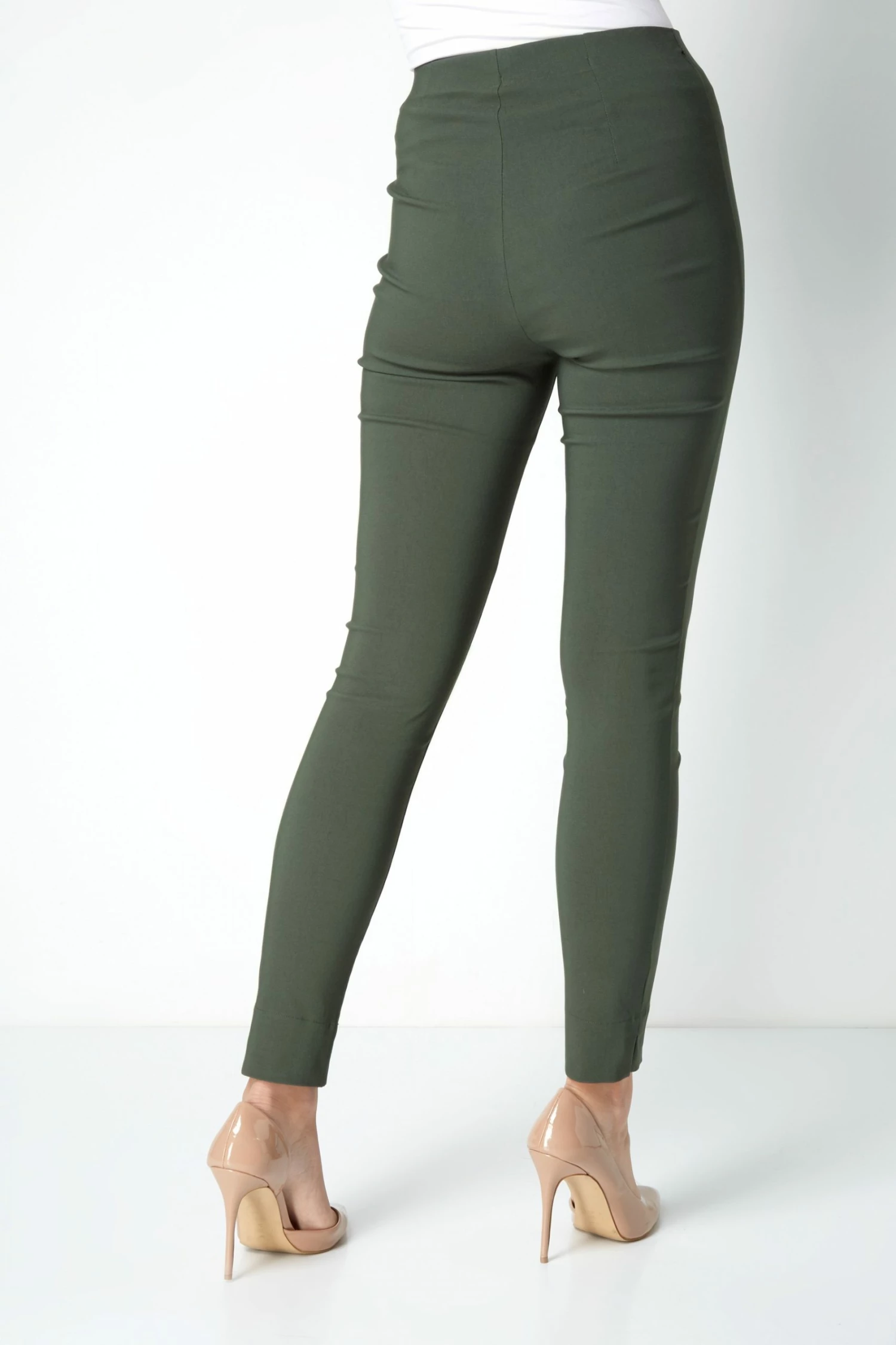 Roman Green Full Length Stretch Trousers 4 Roman Green Full Length Stretch Trousers - Image 2