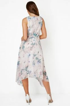 Roman Pink Floral Chiffon Frill Midi Dress 7 Roman Pink Floral Chiffon Frill Midi Dress -Roman Sales Shop unnamed file 1067