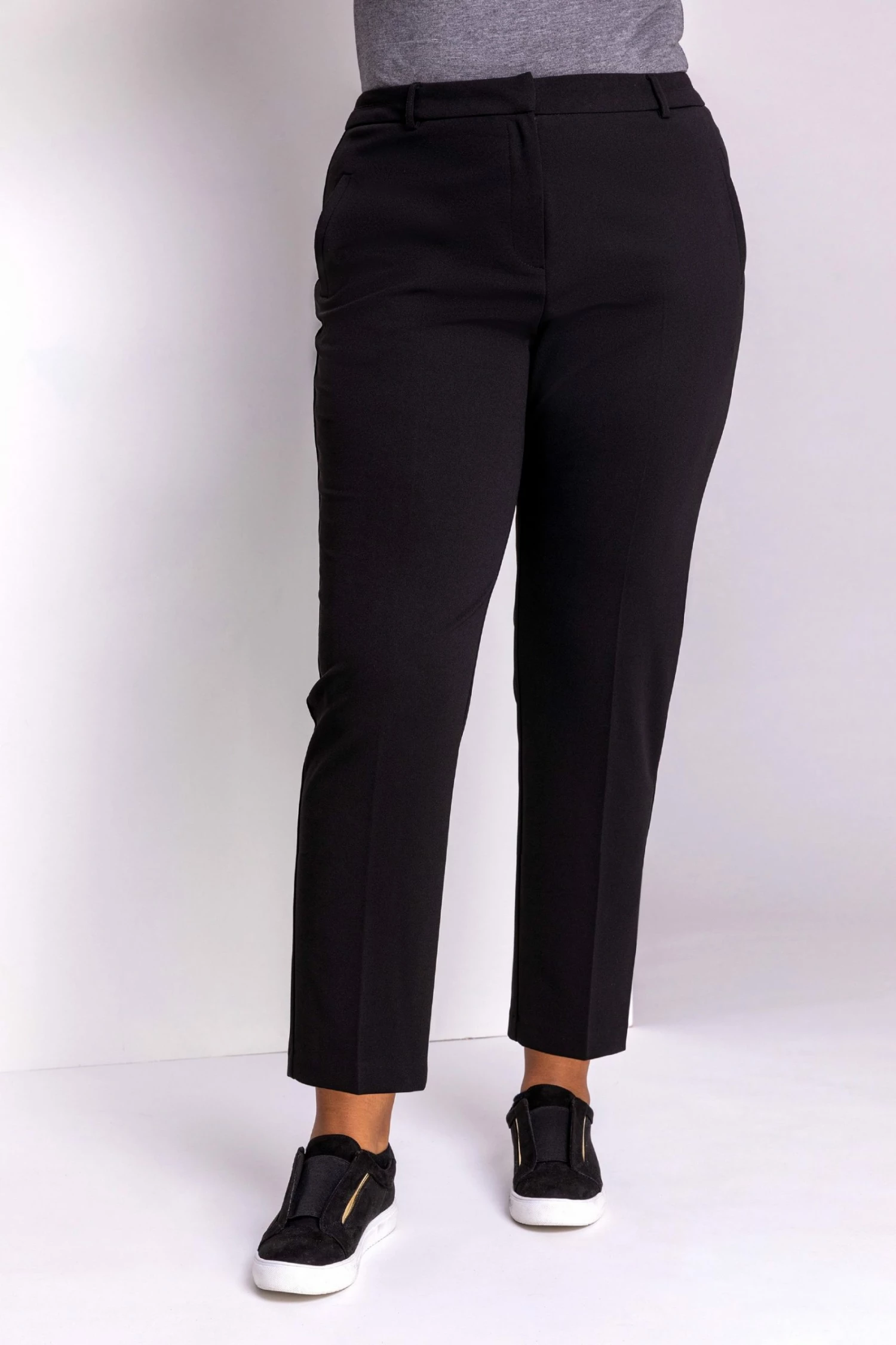 Roman Black Curve Straight Smart Trousers 5 Roman Black Curve Straight Smart Trousers - Image 3