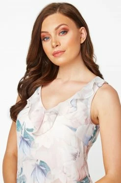 Roman Pink Floral Chiffon Frill Midi Dress 8 Roman Pink Floral Chiffon Frill Midi Dress -Roman Sales Shop unnamed file 1068