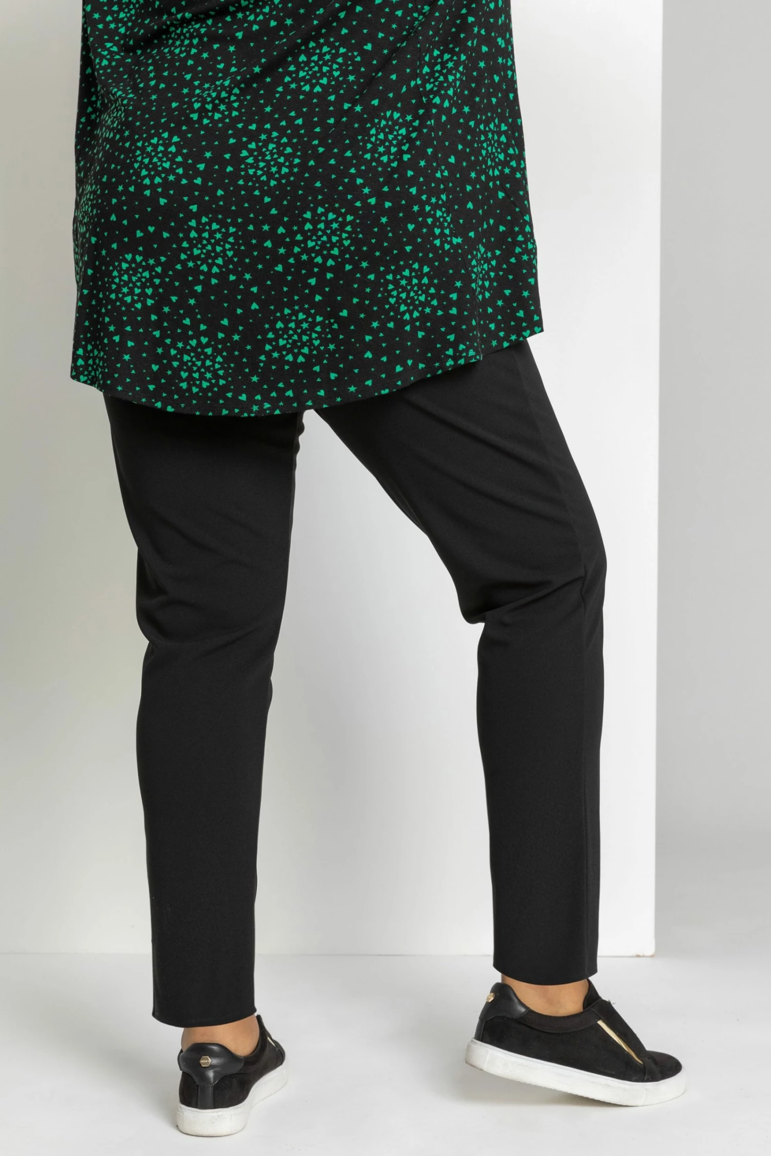 Roman Black Curve Jersey Straight Trousers 4 Roman Black Curve Jersey Straight Trousers - Image 2