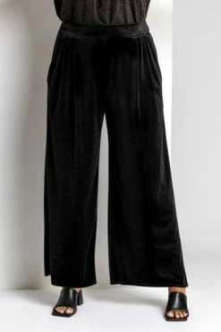 Roman Black Curve Velvet Wide Leg Trousers -Roman Sales Shop unnamed file 10694
