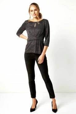 Roman Black Full Length Suedette Stretch Trousers 8 Roman Black Full Length Suedette Stretch Trousers -Roman Sales Shop unnamed file 10702