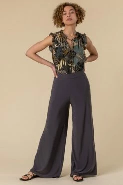 Roman Grey Wide Leg Trousers -Roman Sales Shop unnamed file 10708