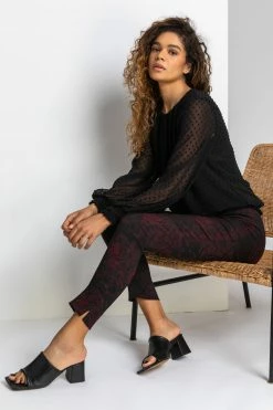 Roman Black Snake Print Full Length Stretch Trousers 8 Roman Black Snake Print Full Length Stretch Trousers -Roman Sales Shop unnamed file 10720