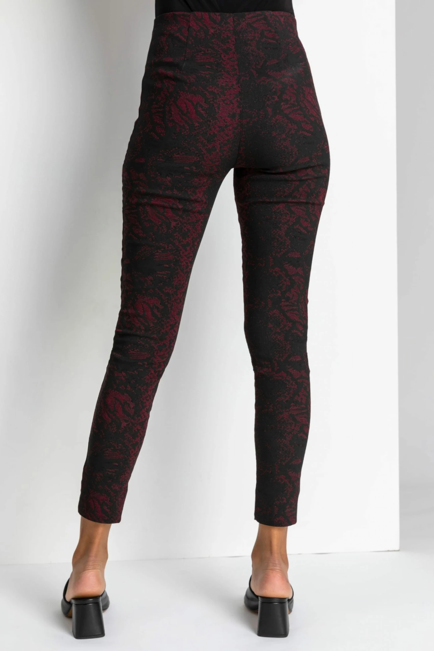 Roman Black Snake Print Full Length Stretch Trousers 6 Roman Black Snake Print Full Length Stretch Trousers - Image 4