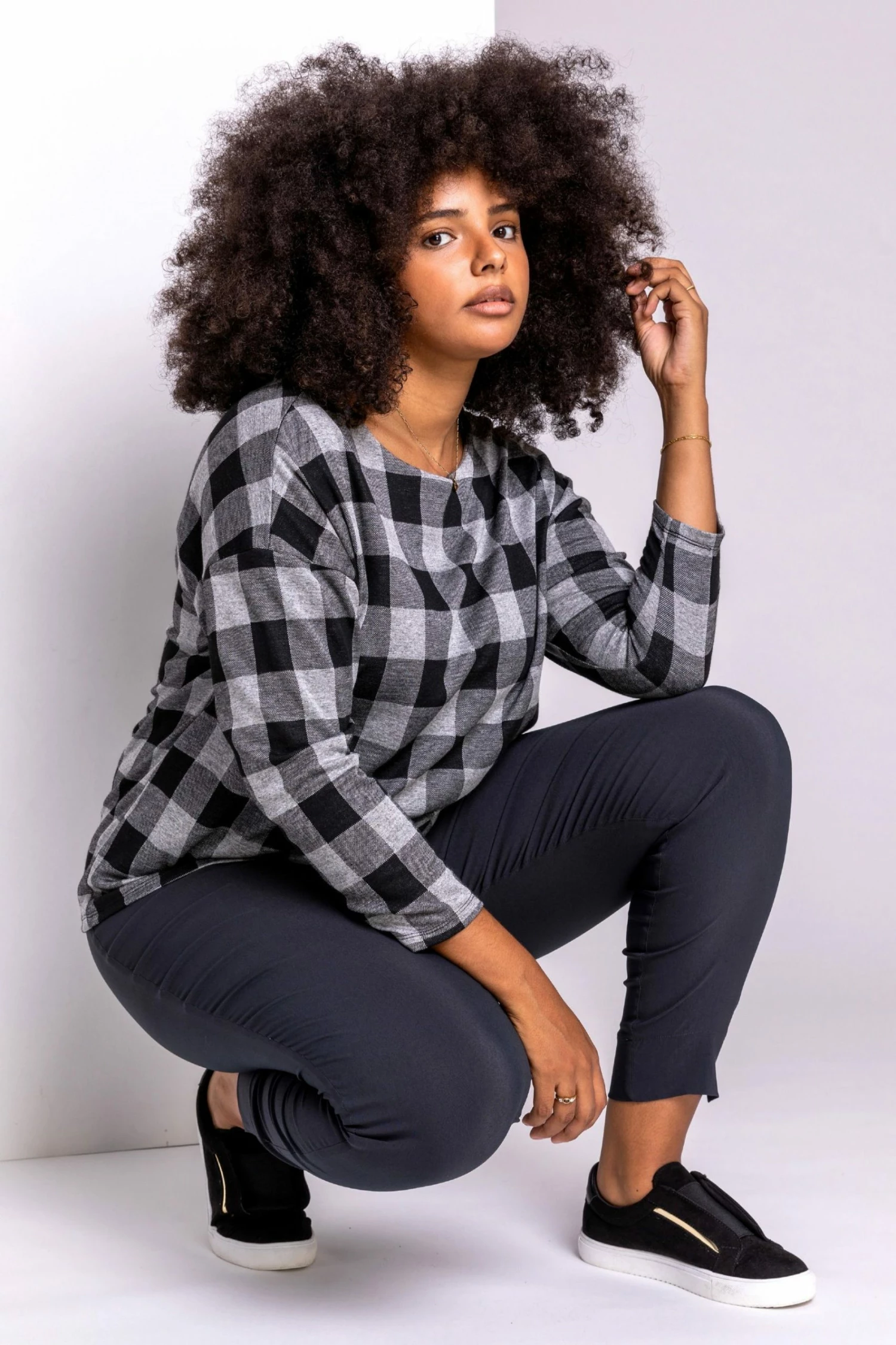 Roman Grey Curve Full Length Stretch Trousers 2 Roman Grey Curve Full Length Stretch Trousers