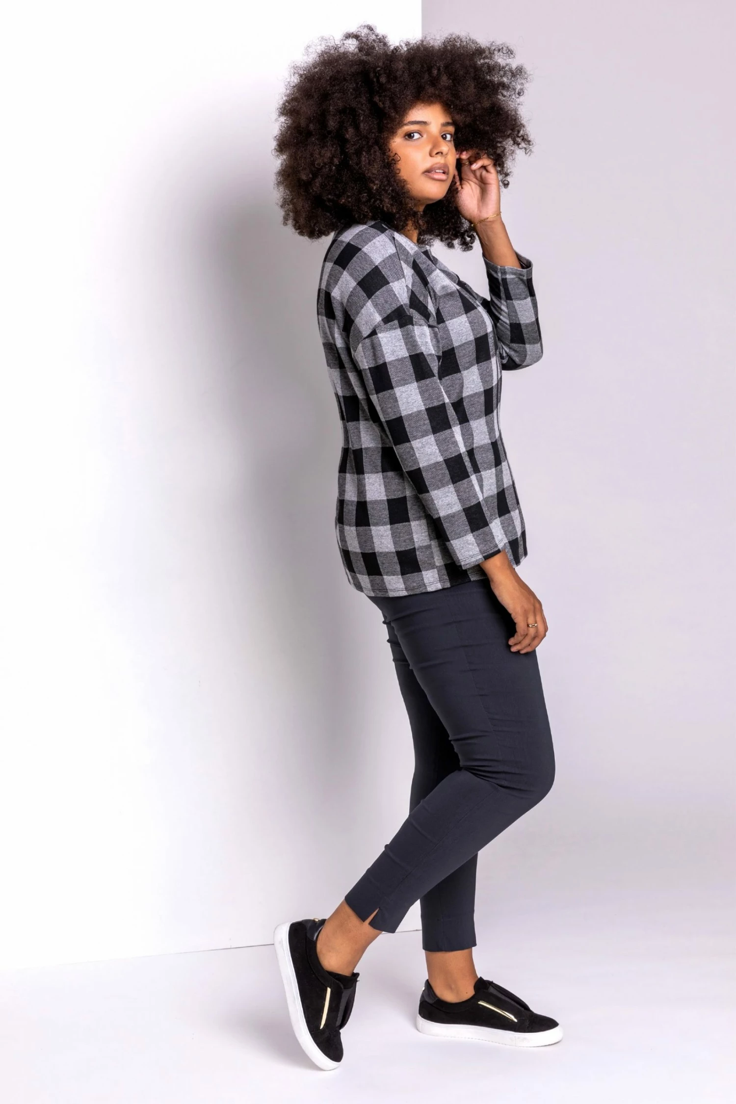 Roman Grey Curve Full Length Stretch Trousers 3 Roman Grey Curve Full Length Stretch Trousers - Image 2