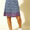 Roman Blue A Line Mosaic Print Skirt