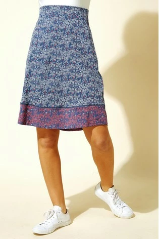 Roman Blue A Line Mosaic Print Skirt 6 Roman Blue A Line Mosaic Print Skirt - Image 5