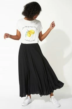 Roman Black Pleated Maxi Skirt -Roman Sales Shop unnamed file 10755