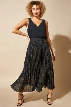 Roman Black Pleated Maxi Skirt -Roman Sales Shop unnamed file 10759