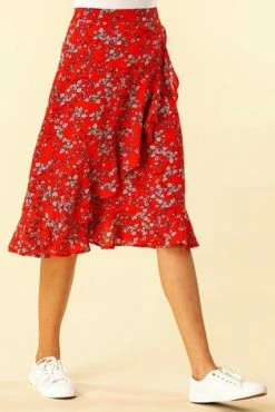 Roman Green Ditsy Floral Ruffle Detail Skirt 14 Roman Green Ditsy Floral Ruffle Detail Skirt -Roman Sales Shop unnamed file 10788