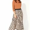 Roman Brown Animal Print Pleated Maxi Skirt 1 Roman Brown Animal Print Pleated Maxi Skirt -Roman Sales Shop unnamed file 10790