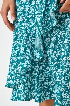 Roman Blue Ditsy Floral Frill Wrap Skirt 9 Roman Blue Ditsy Floral Frill Wrap Skirt -Roman Sales Shop unnamed file 10801
