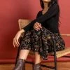 Roman Black Ditsy Floral Jersey Skirt