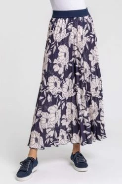 Roman Black Floral Spot Print Pleated Maxi Skirt 15 Roman Black Floral Spot Print Pleated Maxi Skirt -Roman Sales Shop unnamed file 10846